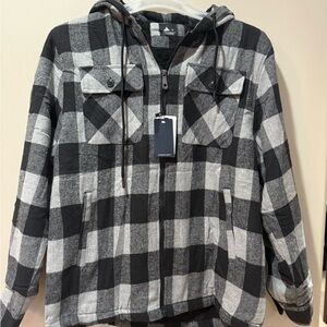 Zity sports “speed run” sherpa lined flannel jacket, medium new with tags